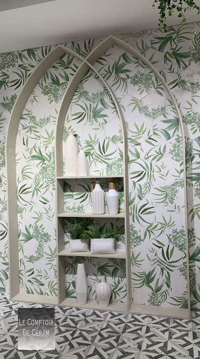carrelage tomette botanique vert et blanc petit prix nice 06