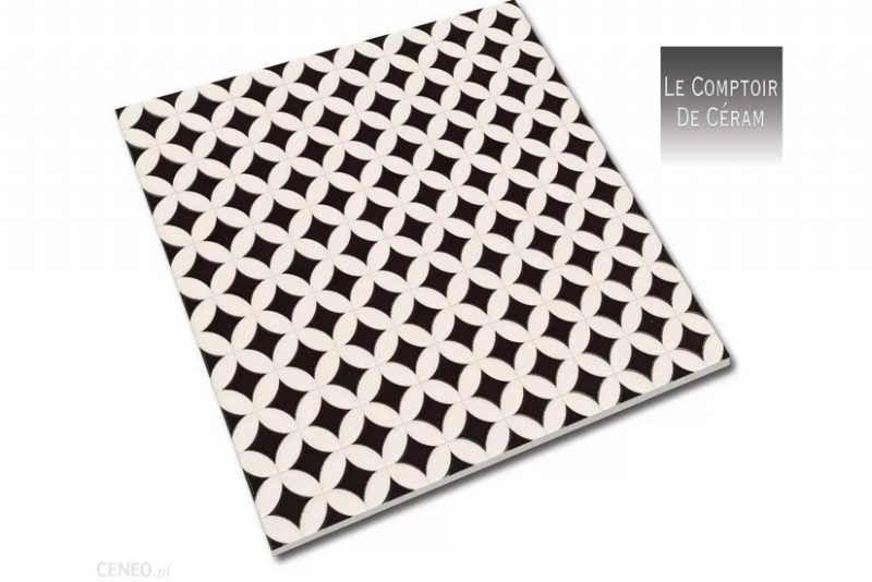 CARRELAGE GRES CERAME GRAPHIQUE NOIR ET BLANC 44 X 44 CM PETITS PRIX NMES 30