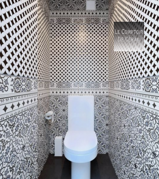 CARRELAGE GRES CERAME POUR MUR ET OL MOTIFS NOIR ET BLANC PETITS PRIX MONTPELLIER 34