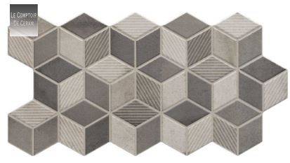 carrelage mural forme losange gris grenoble 38