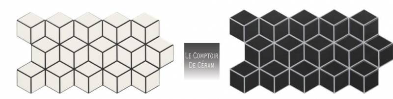 carrelage losange gres noir et blanc graphique lille 59