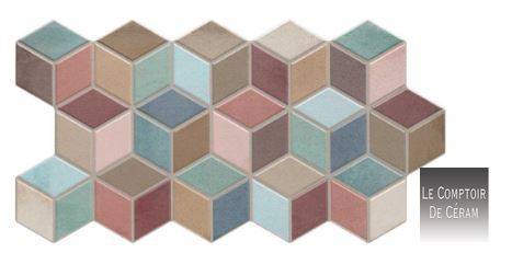 carrelage mur et sol losange couleur pastel haut de seine 92