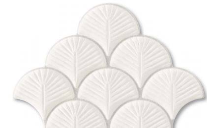 CARRELAGE MURAL FORME COQUILLAGE BLANC SALLE DE BAINS LYON 69