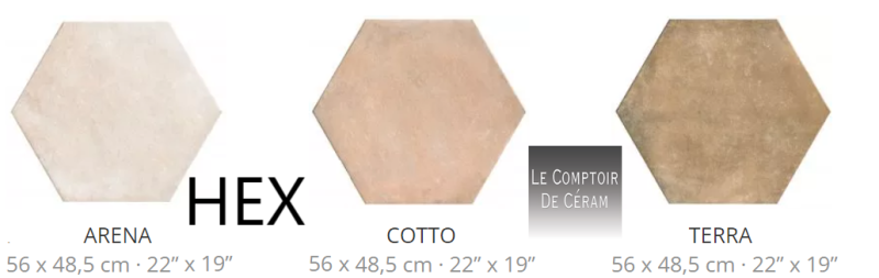 tomette hexagonale aspect terre cuite Nantes 44