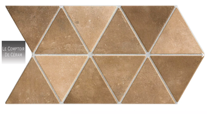 faïence murale triangle aspect terre cuite design Lyon 69