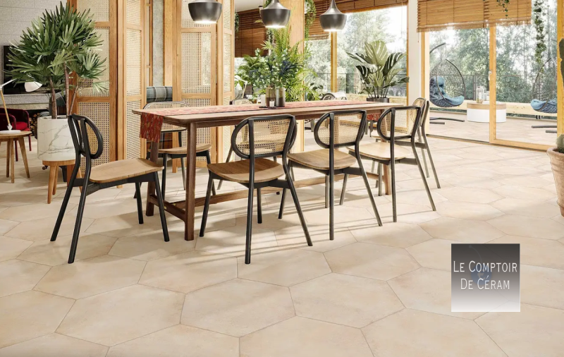 carrelagge sol aspect terre cuite forme triangle intérieur et extérieur Marseille 13