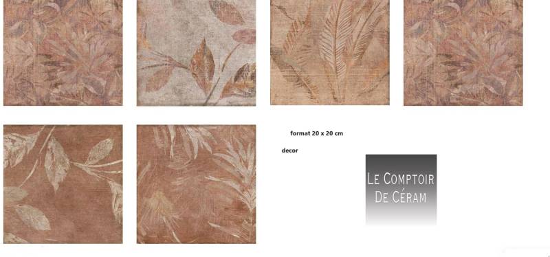 carrelage grès cérame terre cuite à motifs dessins 20 x 20 cm cannes 06