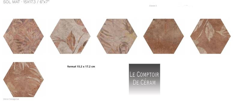 tomette aspect terre cuite à motifs pour salle de bains rennes 35