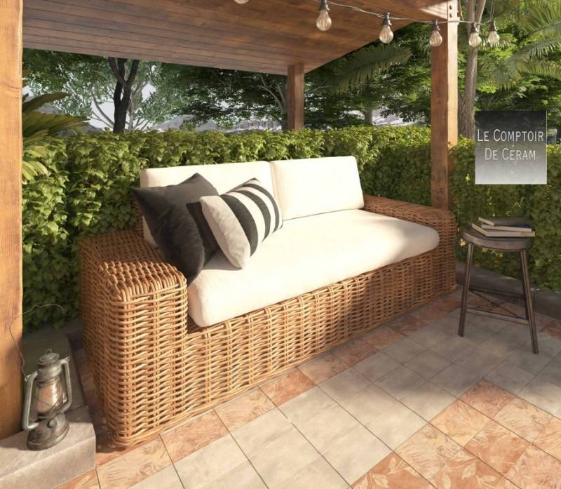 carrelage en imitation terre cuite petit prix carré 20 x 20 cm bordeaux 33