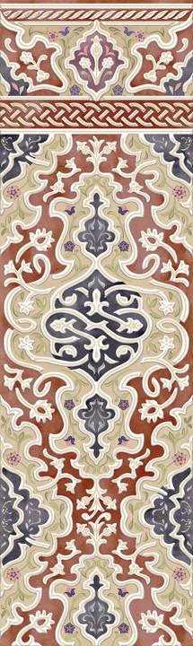 faience grand format oriental bleu bordeaux 33