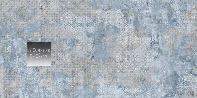 carrelage sol et mur haut de gamme bleuté à motifs design Toulon 84