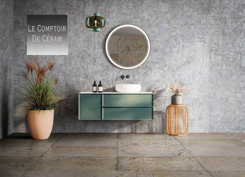 carrelage mural 50 x 100 cm bleu a motifs tapisserie design bordeaux 33