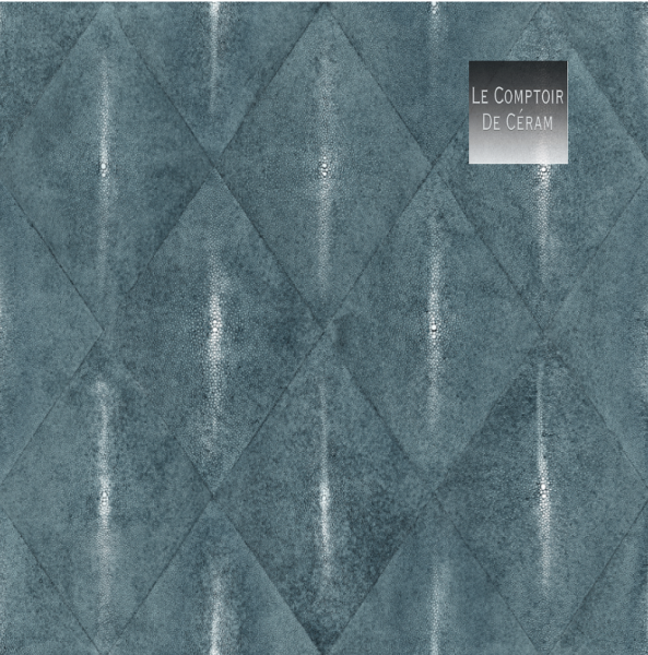 carrelage bleu aspect cuir brilant pour intereiur et exterieur design haut de seine 92