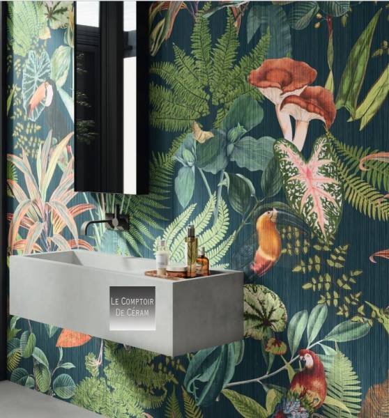 carrelage mural format XXL panoramique jungle tropicale cannes 06