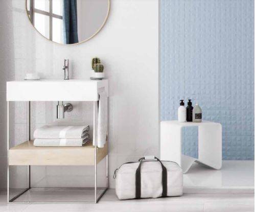 CARRELAGE A RELIEF BLEU NIMES 30