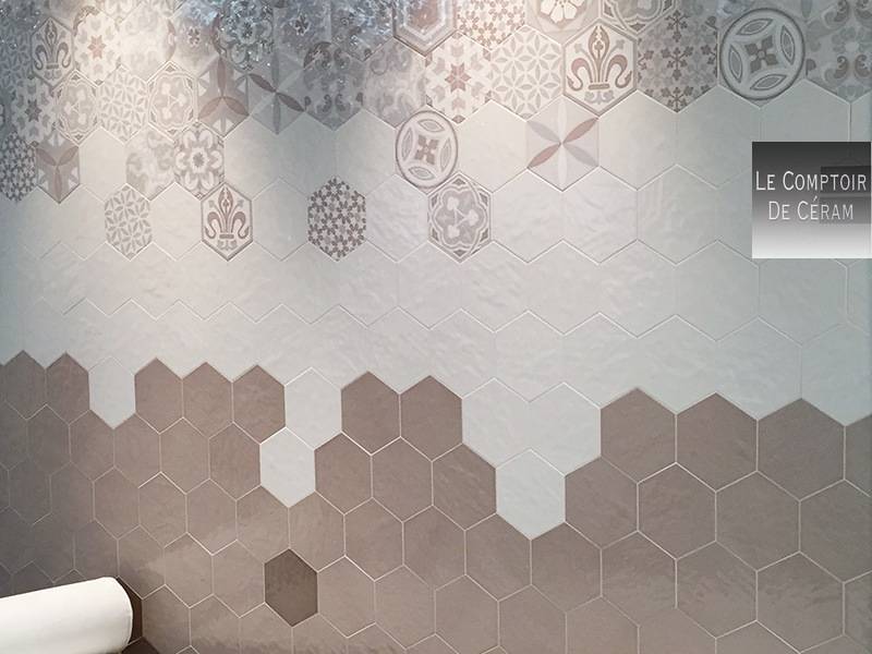CARRELAGE HEXAGOANL A MOTIF RETRO POUR SALLE DE BAINS GRENOBLE 38