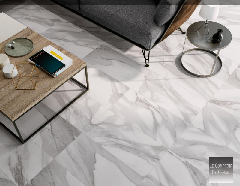 CARRELAGE SOL MARBRE BLANC 33 X 66 CM 2025  BORDEAUX 33