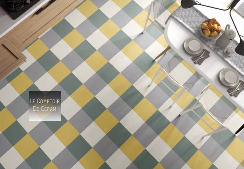 carrelage sol damier 25 x 25 cm couleur 2025 Versailles 78