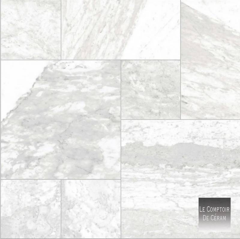 CARRELAGE MAT MARBRE BLANC OPUS TERRASSE NICE 06