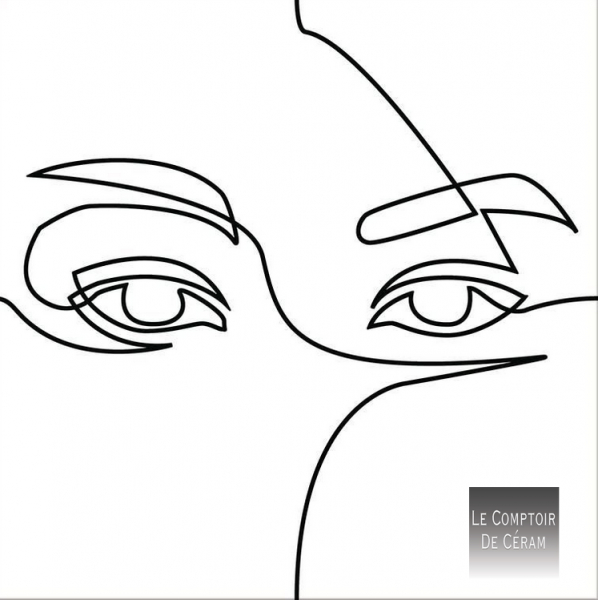carrelage grès cérame motifs face ligne noir et blanc design lyon 69