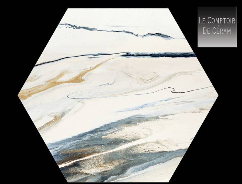 carrelage tomette hexagonale effet marbré de couleur lyon 69
