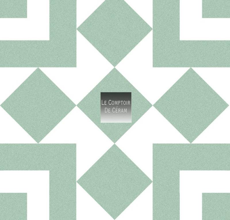 carrelage 25 x 25 cm graphique vert et blanc 2026 Montpellier 34