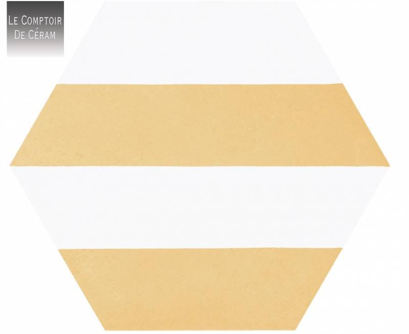 carrelage jaune et blanc hexagonal sol et mur orleans 45