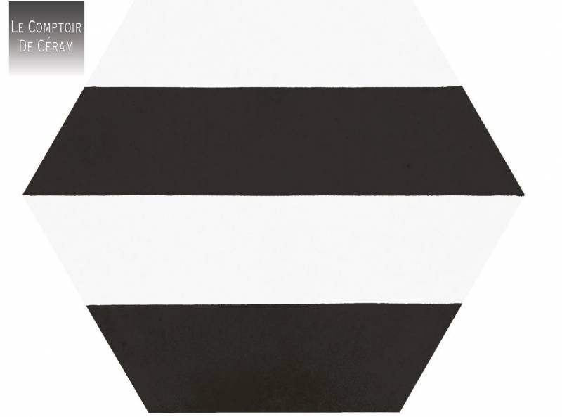carrelage hexagonal ligne noir et blanc cannes 06
