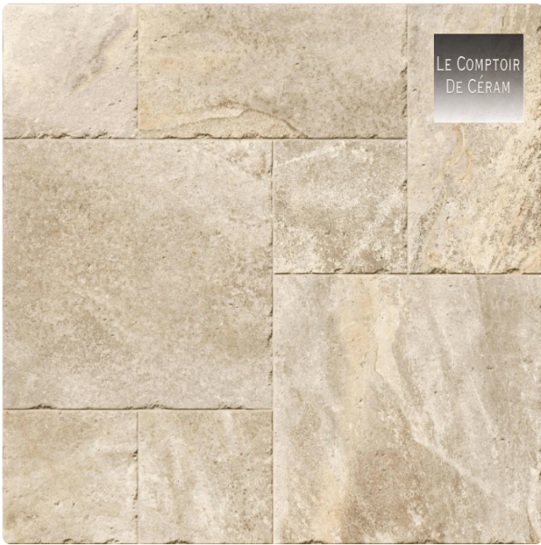 carreaux imitation pierre beige opus terrasse Montpellier 34