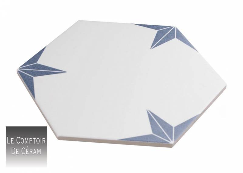 carrelage hexagonal etoile blanc et bleu hauts de seine 92