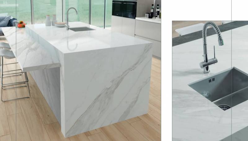 carrelage plan de travail imitation marbre blanc grand format nice 06