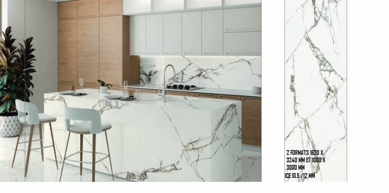 carrelage slim 10 mm effet marbre blanc et gris pour plan de travail cuisine et salle de bains rennes 35