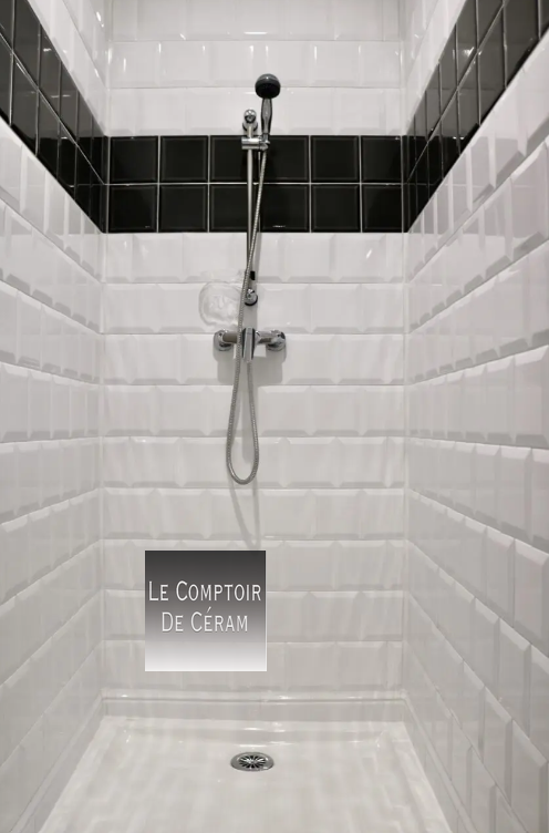 faïence métro 10 x 10 cm douche noir et blanc  italienne paris 75