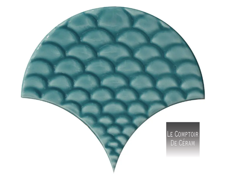 faïence écaille de poisson vert turquoise a relief design 2024 hauts de seine 92