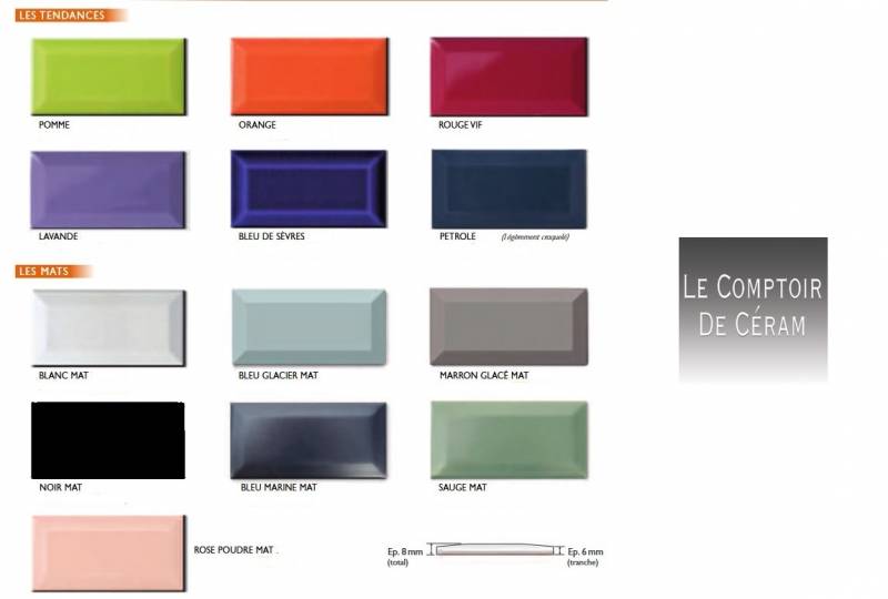 carreaux metro 7.5 x 15 cm couleurs mates lille 59