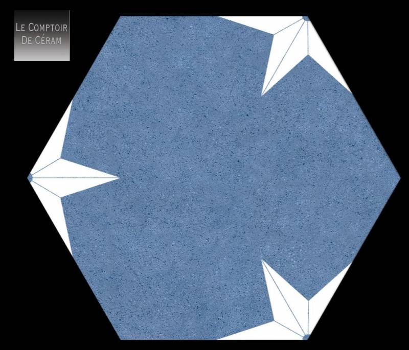 CARRELAGE SOL ET MUR 25 X 25 CM ETOILES BLEU BLANC MONTPELLIER 34