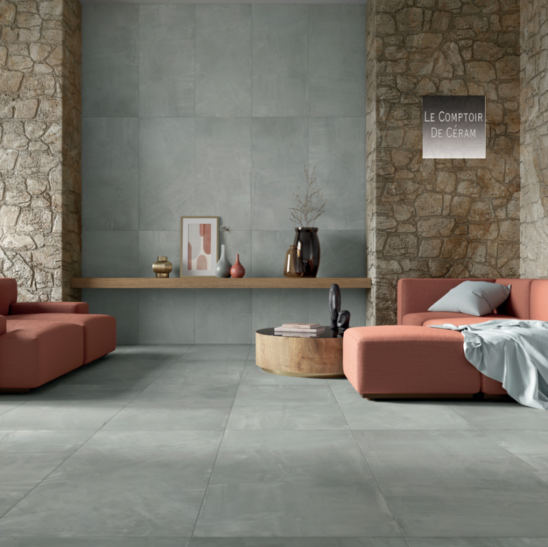 carrelage sol et mur  aspect béton 60 x 120 cm design 2024 Lyon 69