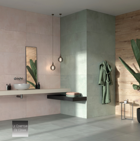 carrelage rose pale pour sol et mur grand format collection 2024 rennes 35