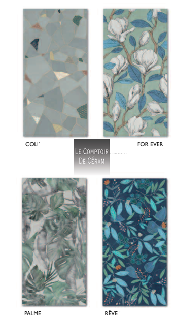 faience murale grand format à motifs grosse fleur 60 x 120 cm Toulouse 31