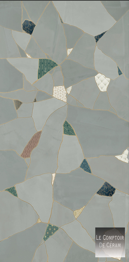 carrelage mural XXL 60 X 120 CM aspect collimage Lyon 69