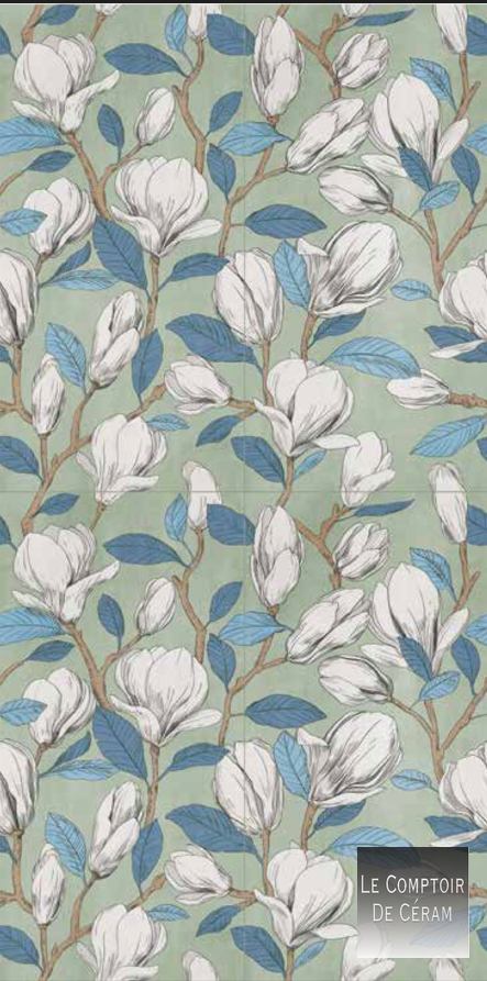 carrelage panoramique motifs fleurs 60 x 120 cm cannes 06