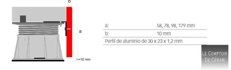 PROFILE FINITION MAXI FORMAT POUR TERRASSE SUR PLOTS LYON 69