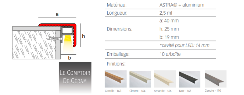 profilé nez de marche a led terrasse design Toulouse 31