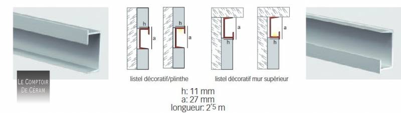 profile lumineux a led blanc gris argent ou noir mat marseille 13