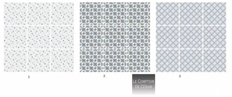 carrelage à motifs bleu R11 15 X 15 CM NICE 06