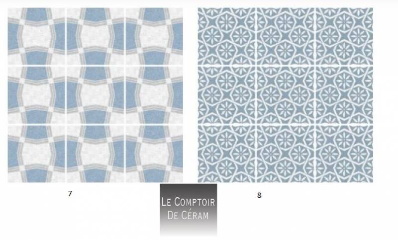 Carrelage exterieur 15 x 15 cm bleu Montpellier 34