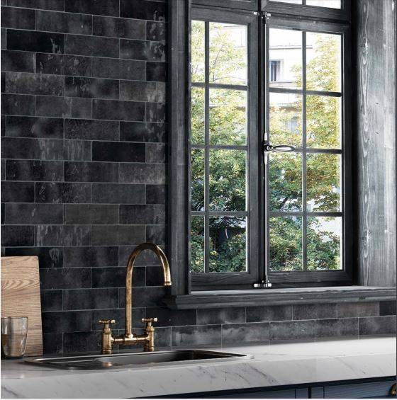 CARRELAGE ZELLIGE GRIS NOIR BRILLANT GRENOBLE 38