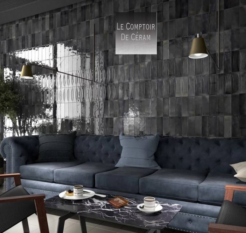 carrelage zellige noir a relief 3d design hauts de seine 92