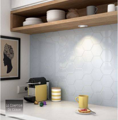 carrelage mural hexagonal petit format 12.4 x 10.7 cm gris paris 75