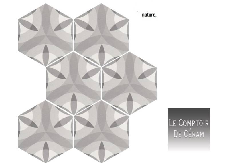 carrelage mate hexagonal motifs anciens 17 x 20 cm lyon 69